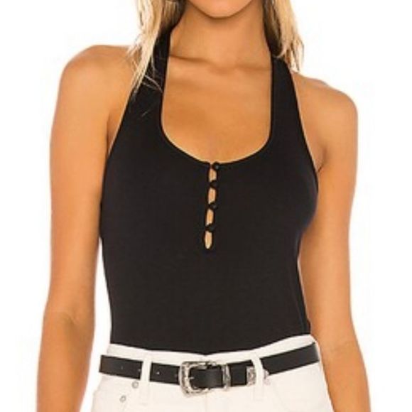 NWT Free People Hang Out Henley Racer Back Tank Top - Picture 3 of 10